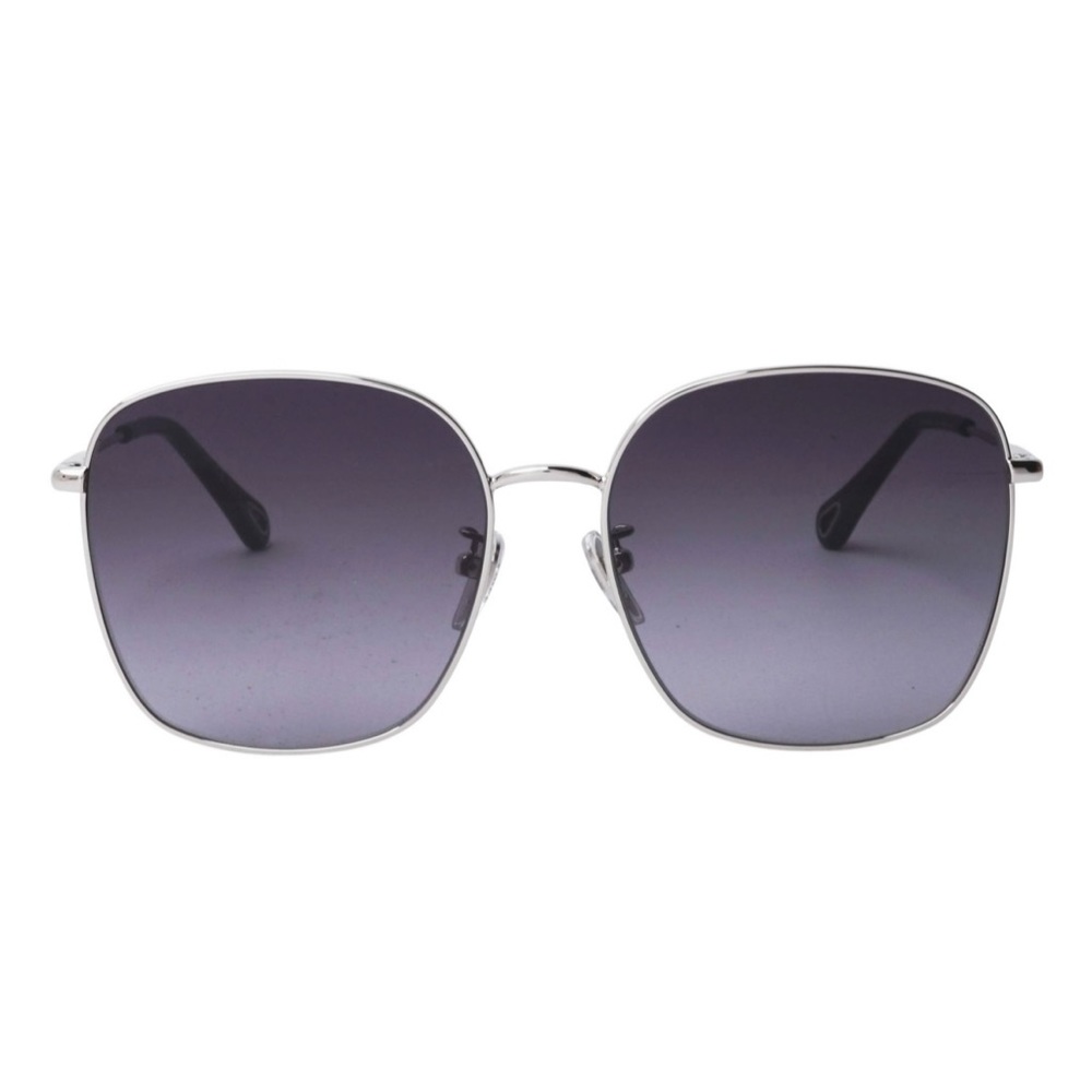 CHLOE SILVER/MIDNIGHT BLUE GRADIENT OVERSIZED SQUARE SUNGLASSES CH0076SK - Picture 6 of 6